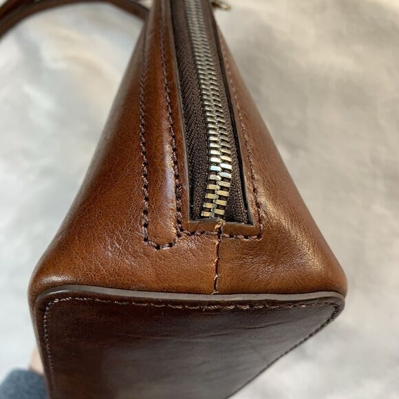 Rare BRIGHTON Ferrara Fina Mini Cross Body BROWN Smooth Leather F958871 - Picture 7 of 16